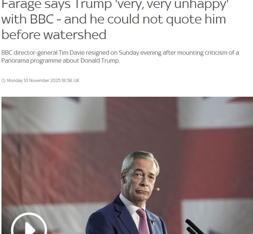 特朗普的锥心一问据英国“天空新闻网”11月10日报道，英国改革运动领导人，有