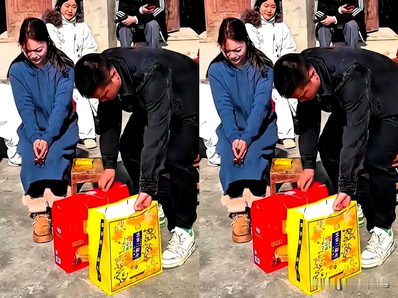 小伙子买了几百块钱的礼物到女方家去相亲，聊了半天，女子反反复复就只有一句话：“我