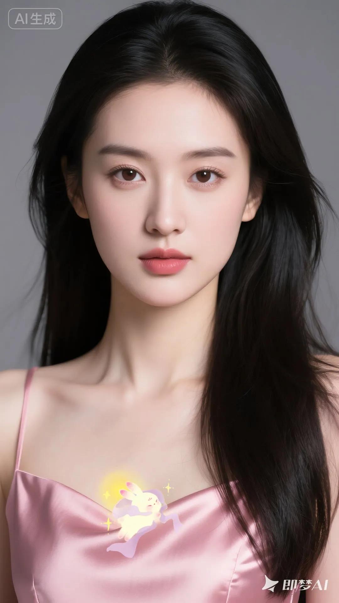 粉衣美人，仙气飘飘。