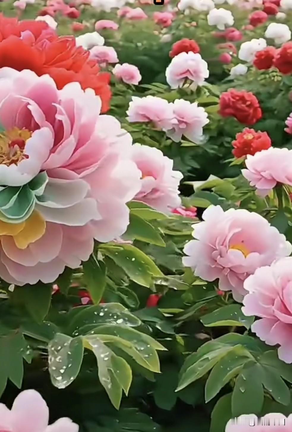 观牡丹园（七律）——郭赋林（釜麟）漫步名园赏丽花，国色天然灿如霞。艳超