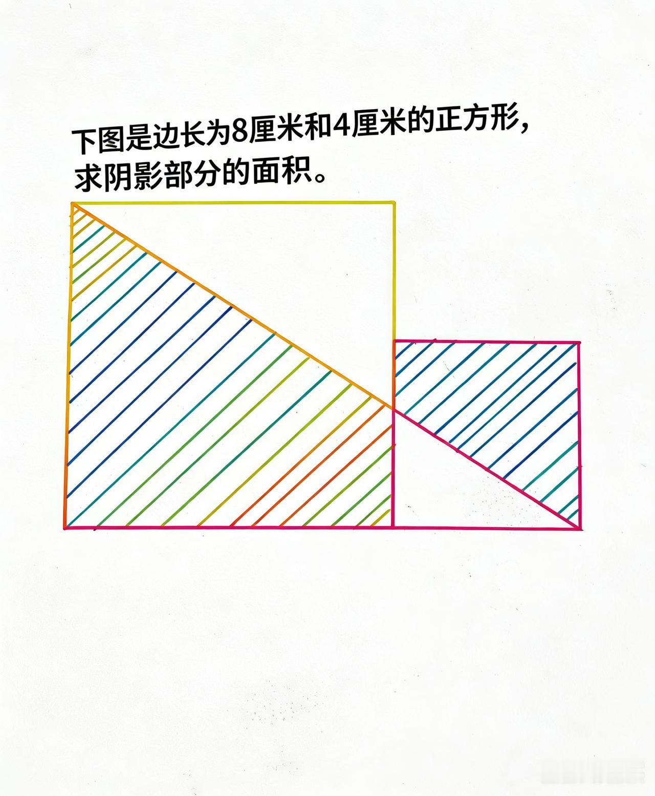 求图形阴影面积，你会吗？求图形阴影面积，你会吗？数学立体几何数学平面图形规则