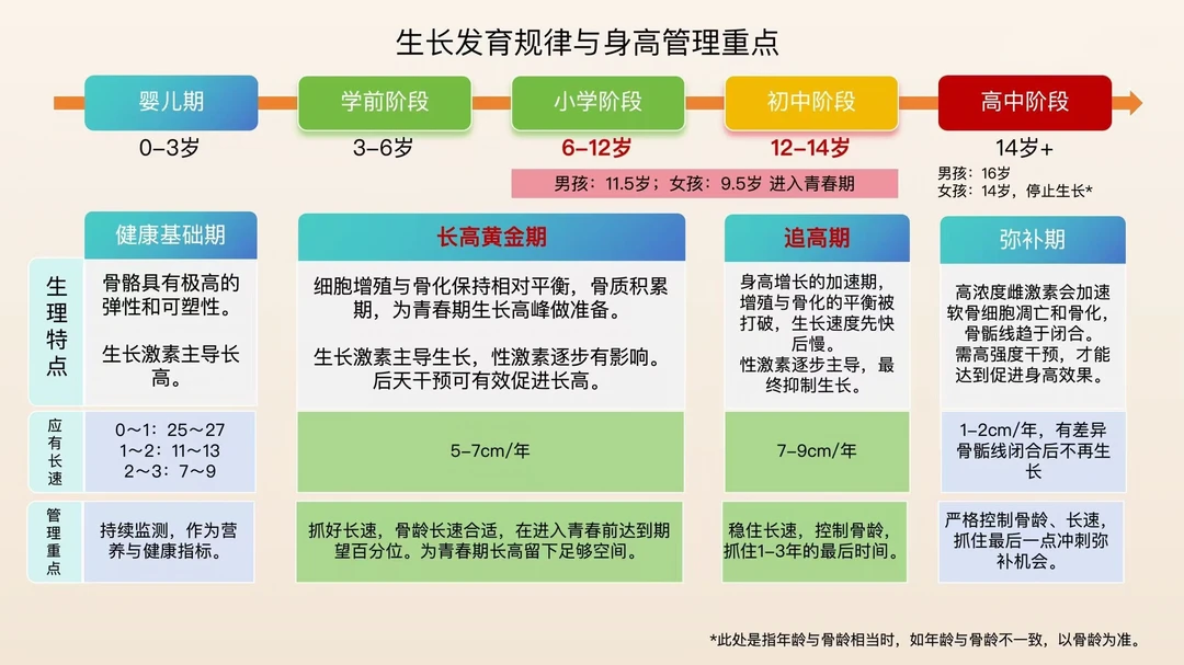 儿童生长发育规律｜分龄身高管理重点全整理增高