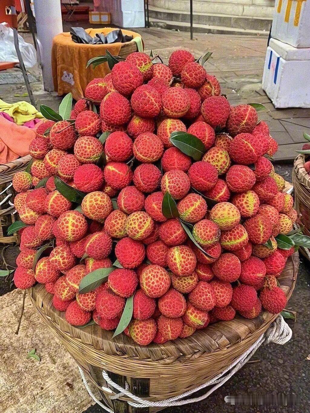 这荔枝看起来得有个篮球那么大