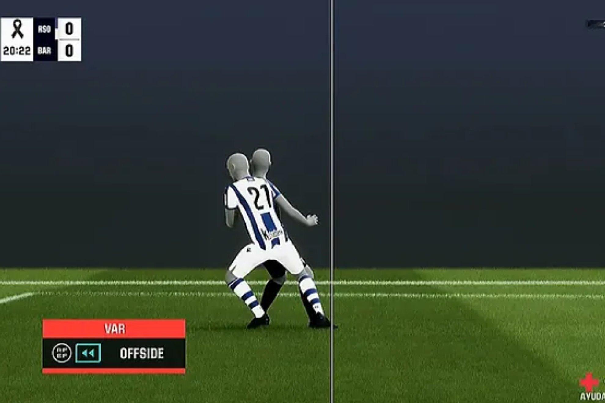 记者：亚马尔在那个被判无效的进球中越位了。我不知道你有没有看到回放、画面和照片，