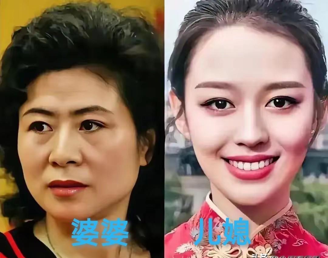 张若昀被亲妈和老婆同时比心搂肩，笑得眼睛都找不着了。刘蓓和唐艺昕同步撒娇，三代