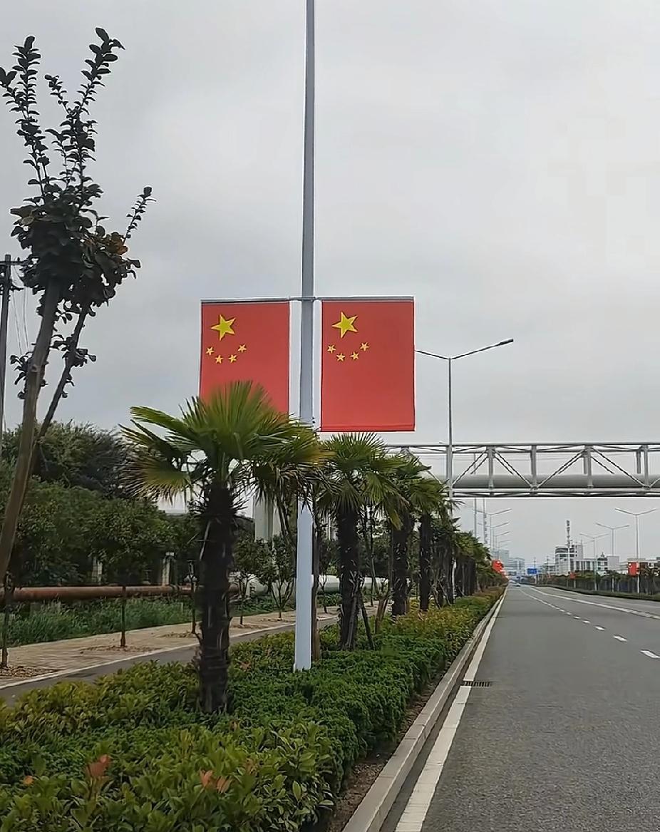 靠马路这边的国旗挂反了好朋友透过窗户让我看确实有一面反了急忙打了电话如