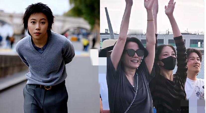 母女仨人同框，李嫣更像妈妈王菲，身高身材都像，窦靖童完全长得像她爸爸窦唯，还没有