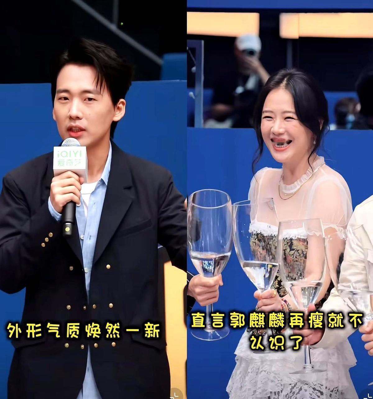 郭麒麟现在的V字脸，瘦得连马思纯当面都说快认不出了。为了拿下科幻剧《从红月开