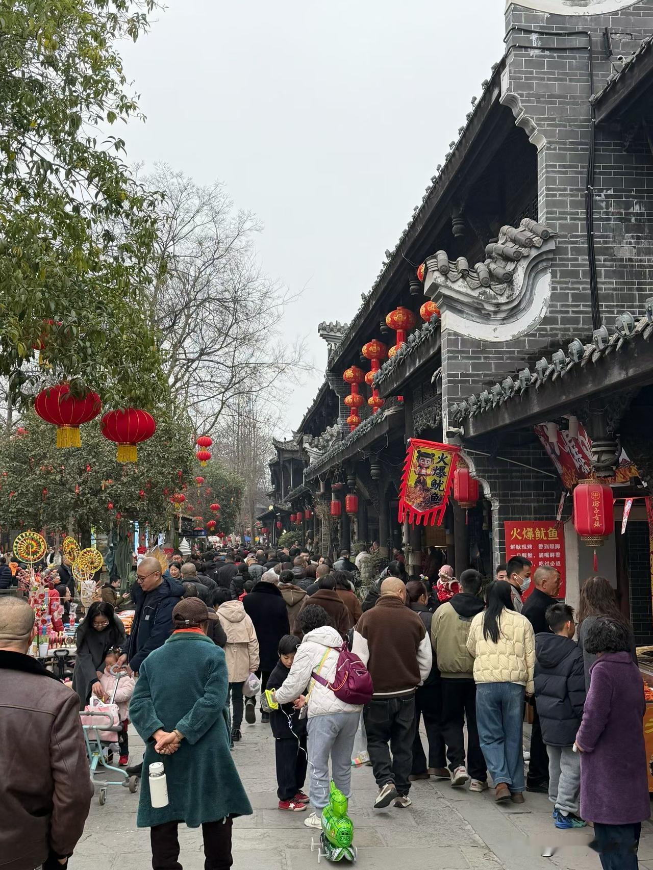 人真多，这是四川崇子街古镇！堪比大都市的人流量了！这就是古镇的魅力所在。