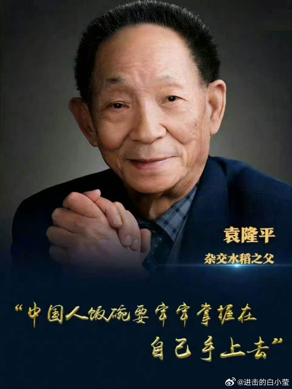 风吹过稻田我们好想念您今天是个特别的日子五年前的今天袁隆平爷爷离开了我们有位粉丝
