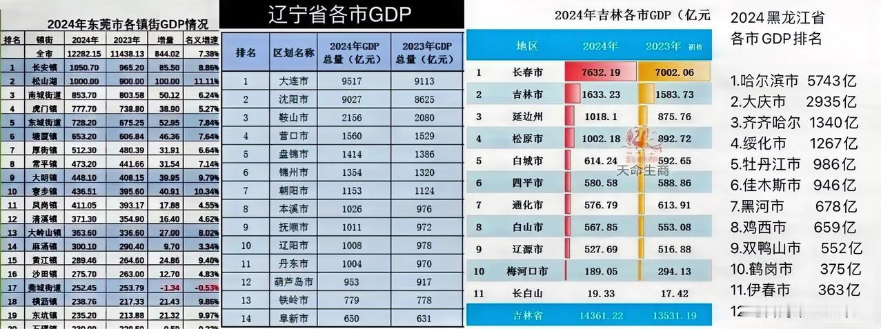 有些人说东莞扫色之后不行了，事实如此吗？用2024年东莞市各镇GDP（东莞没有