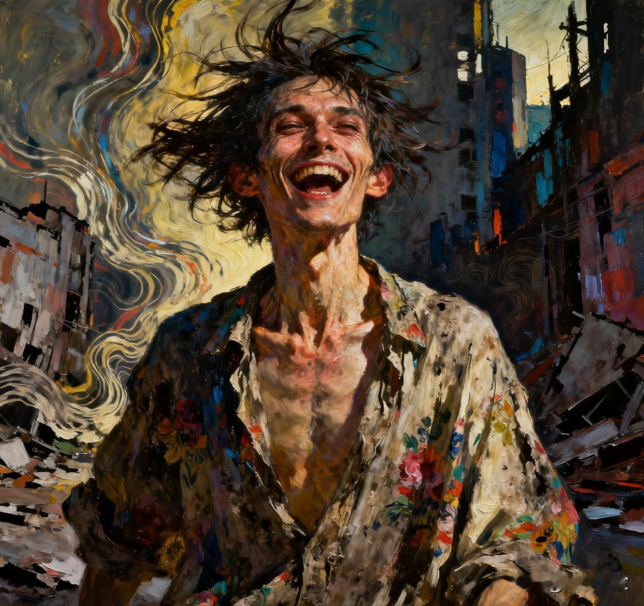 曾经有一个疯子，每天他都兴高采烈，愉快地活着。一个医生见到他，对疯子的父亲说：