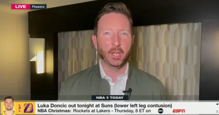 某记者今日谈到了湖人球员卢卡-东契奇的伤病状况。“湖人方面估计东契奇遭遇的可能