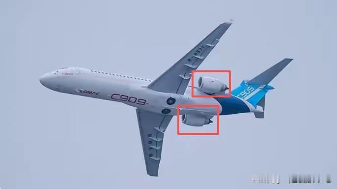 为什么？中国的C909的发动机位置在机尾两侧。空客380的发动机在机翼上面。