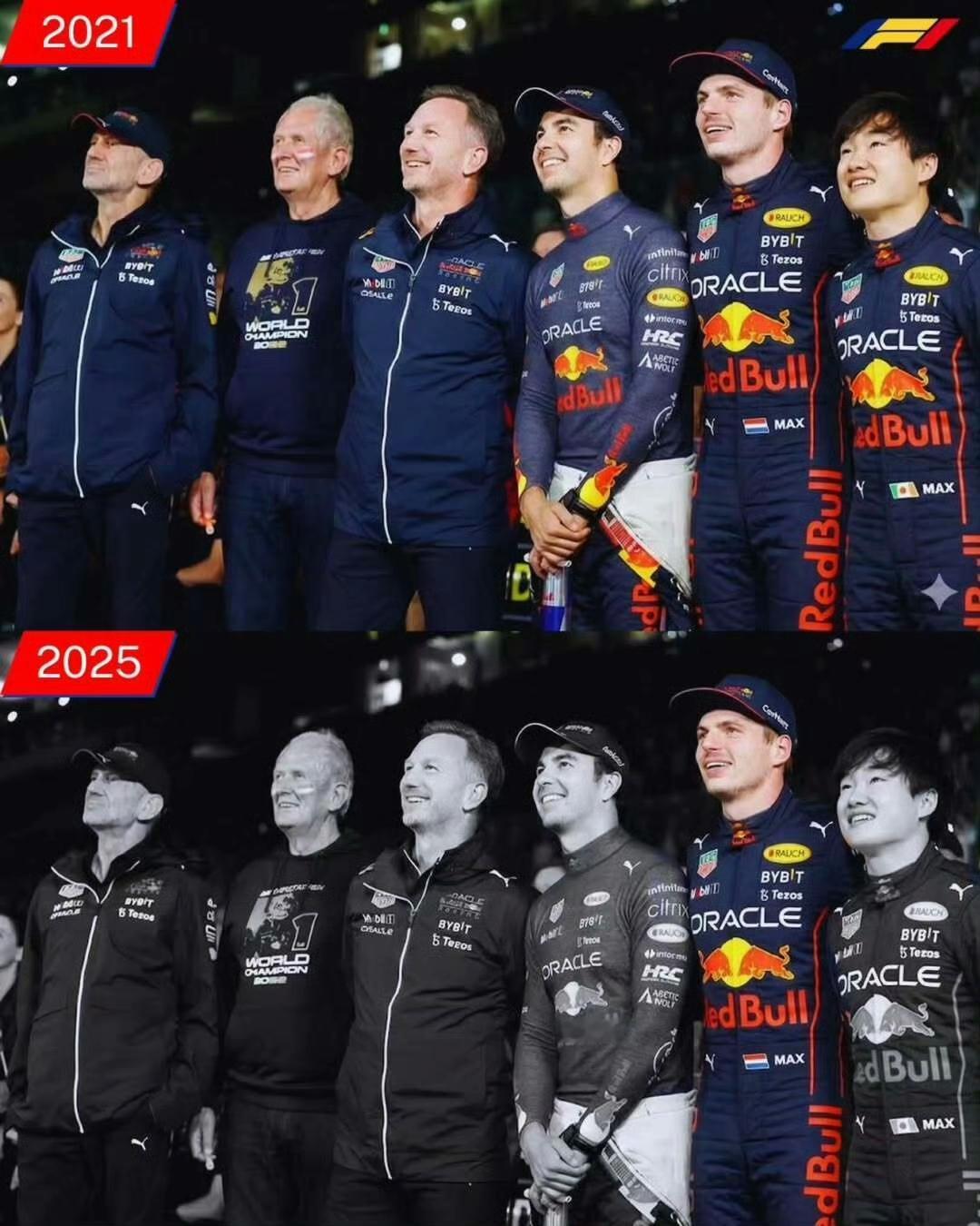 曲终人散！红牛的2021-2025，仅剩维斯塔潘一个，他大概也就待到2026年吧