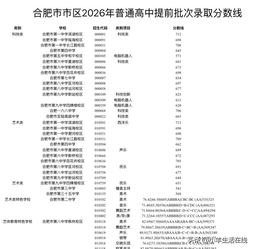 合肥2026年中考提前批分数线新鲜出炉，不少家长看完直呼大吃一惊，分数线实在太高