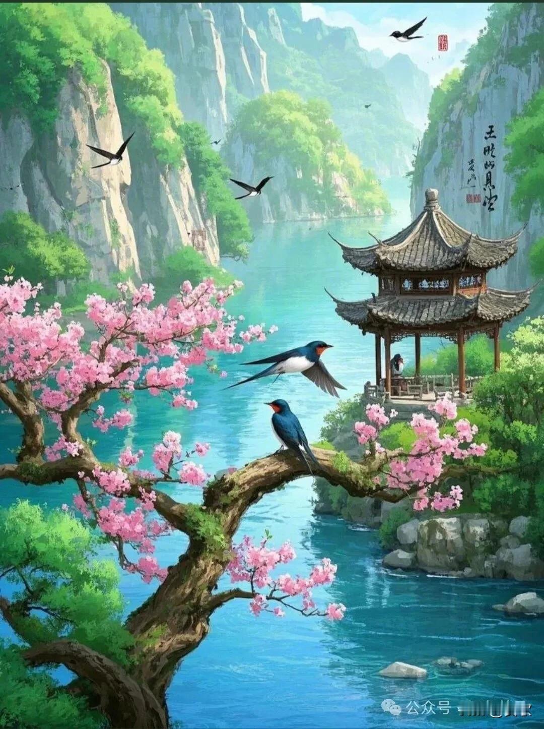 上联:莺歌柳岸风细细下联:燕舞桃溪水潺潺横批:春和景明