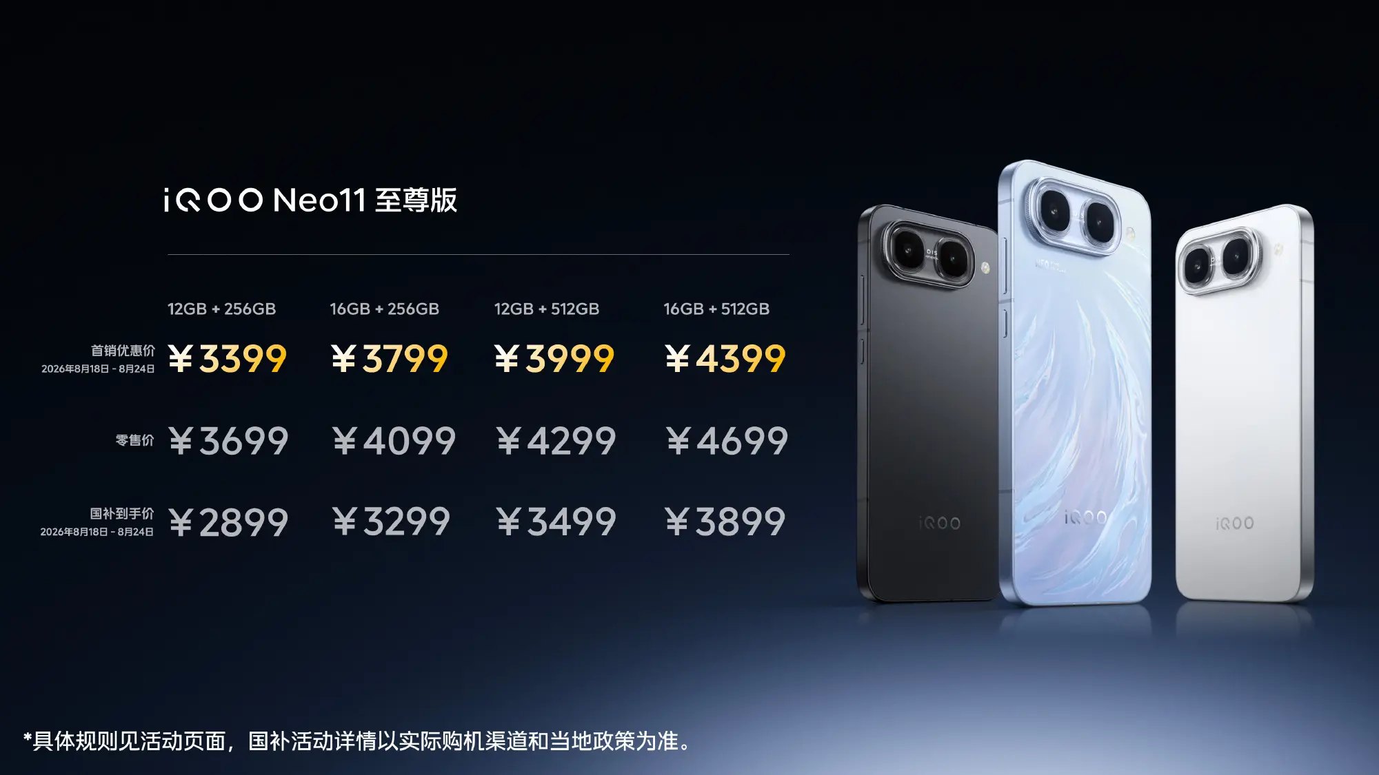 iQOO Neo11至尊版正式发布。首销3399补完到手2899你们觉...