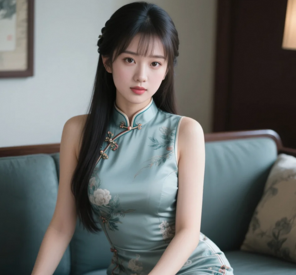 转身回眸一瞬间，旗袍美人惊鸿影
