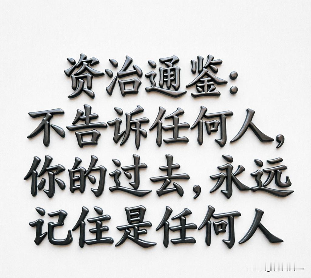 《资治通鉴》：不告诉任何人，你的过去，永远记住是任何人发现一个隐秘法则：你的