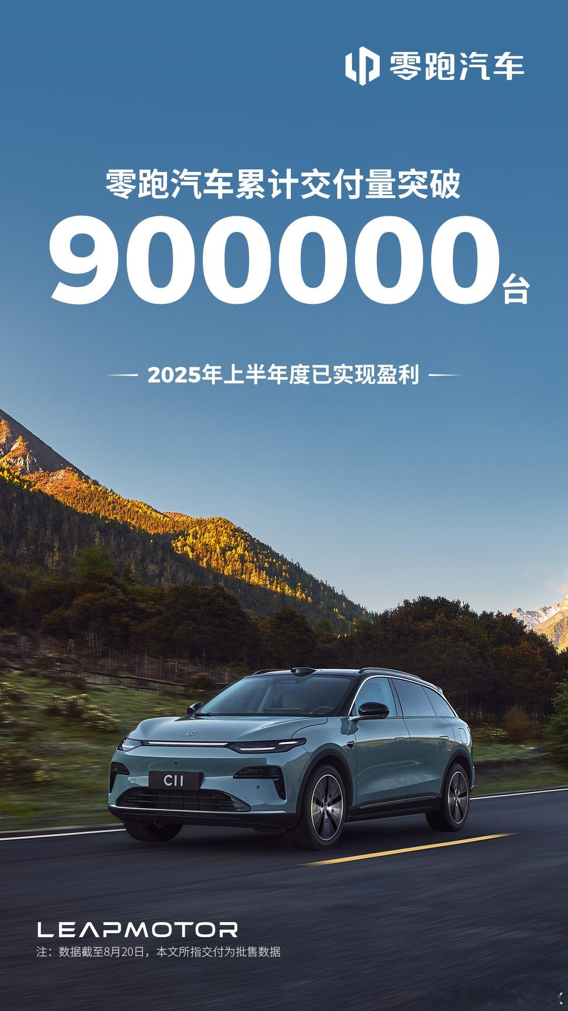 零跑累计交付量突破90万台了，依照目前的速度最快10月，最晚11月，累计交付量就