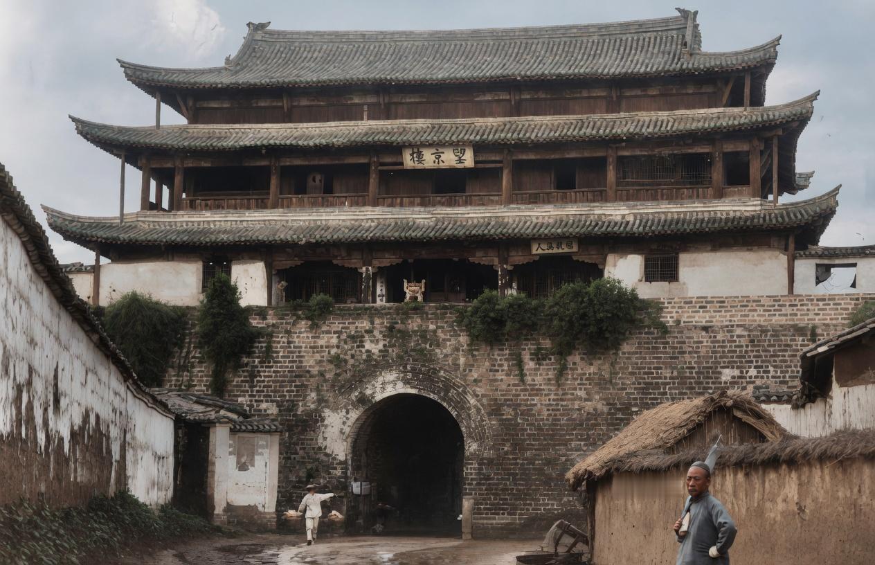 清末，法国摄影师方苏雅拍摄的云南昆明古城北门·望京楼，是留存至今、记录昆明古城原