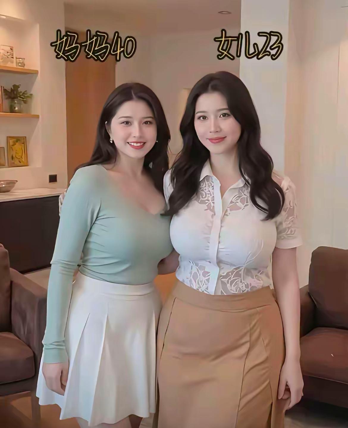 你觉得母女哪一个更漂亮？