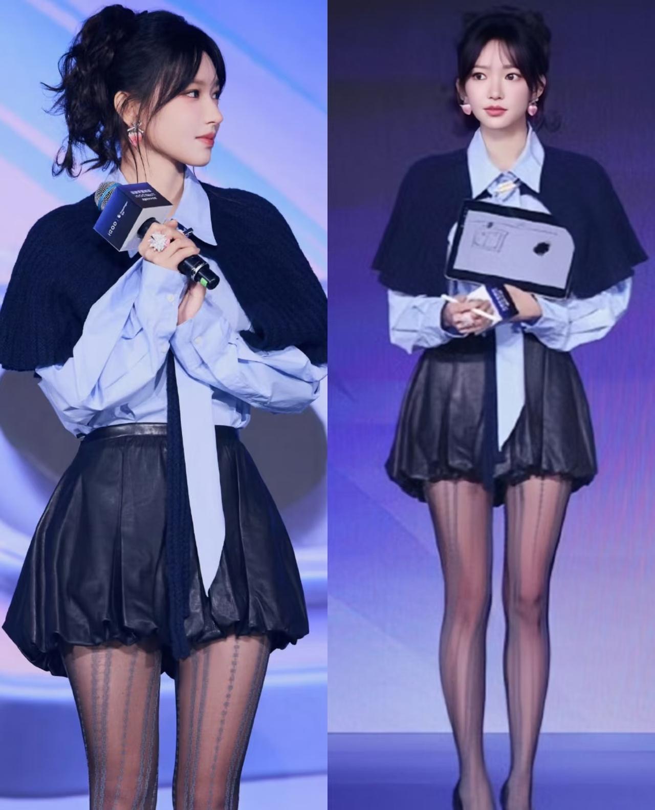 程潇这个腿型完美。标准的酒杯腿，那种比较前凸后翘的动漫女神都几乎是这种腿型，