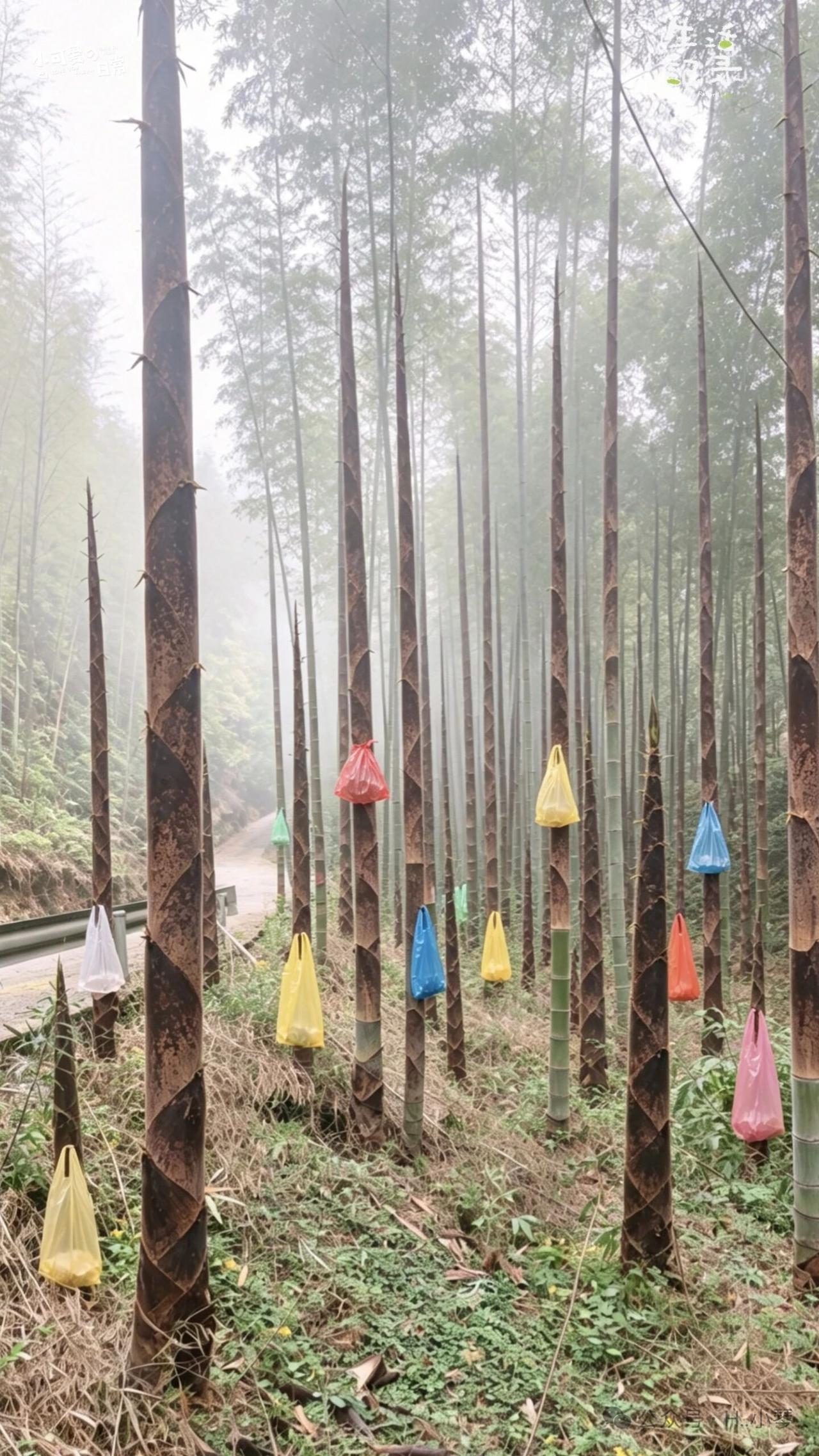 终于挂完了，有多少人知道，为啥每个笋子都要挂塑料袋，只有贵州人心里知道