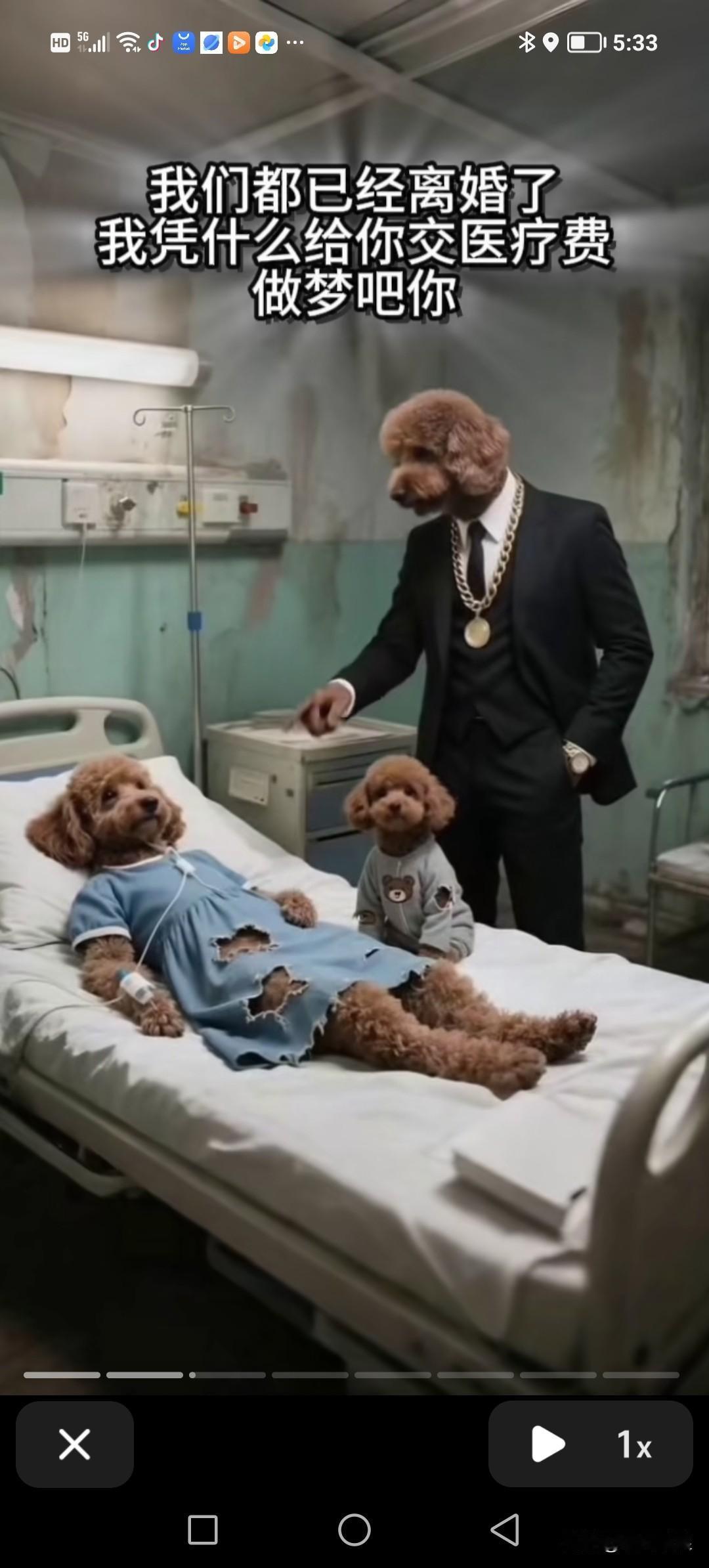 狗爸爸那时狠心抛下生病的狗妈妈和年幼的孩子，跟一只年轻漂亮的狗婆跑了。懂事的孩子