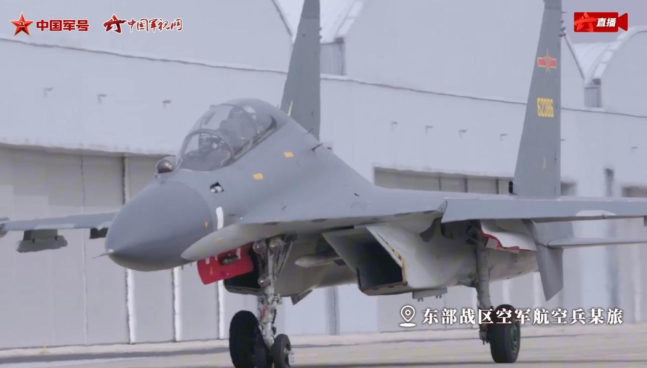 中国军号上发布的演训视频，东部战区空军某旅在进行训练，这飞机垂直尾翼的水平顶部，