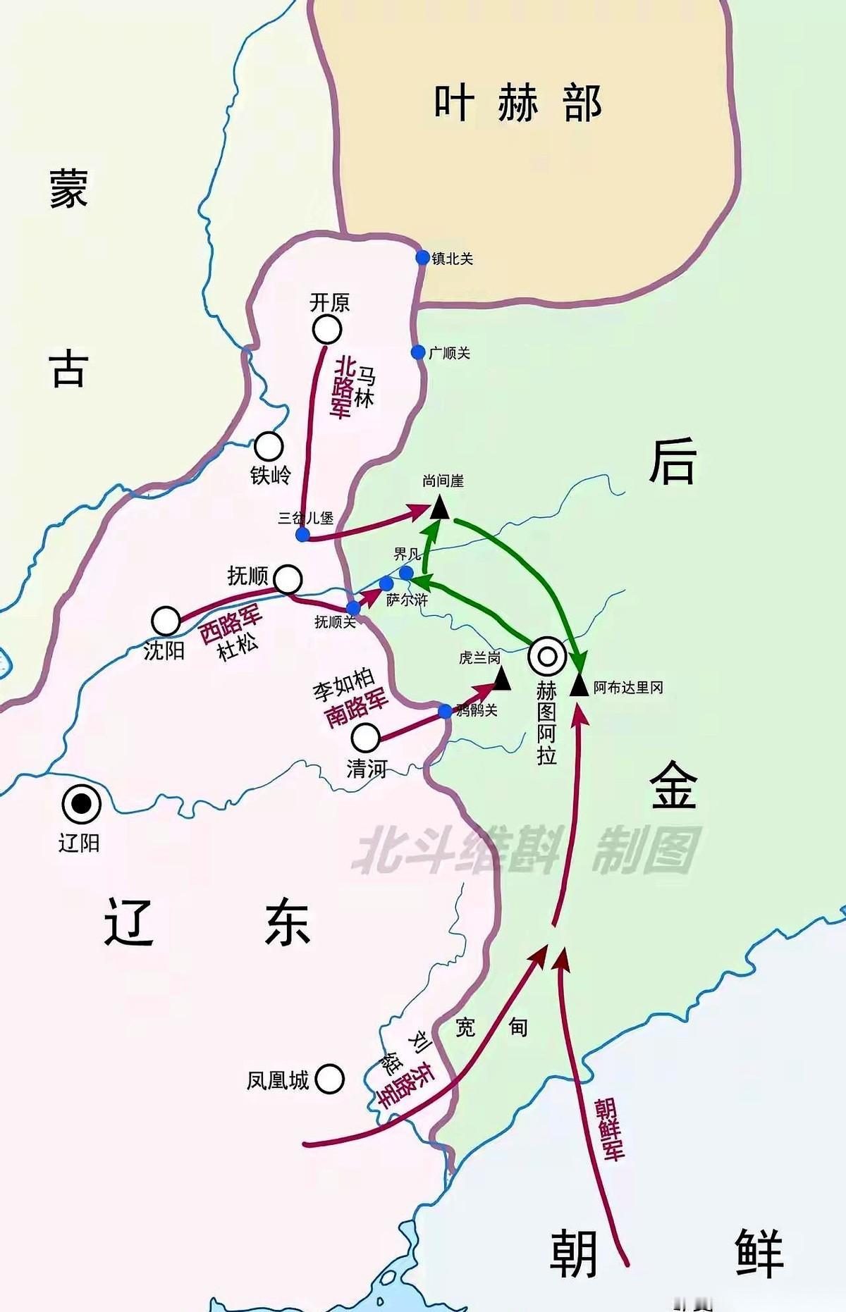 47万大军啊。浩浩荡荡，去打一个努尔哈赤。旁边还有朝鲜、叶赫部跟着敲边鼓。结