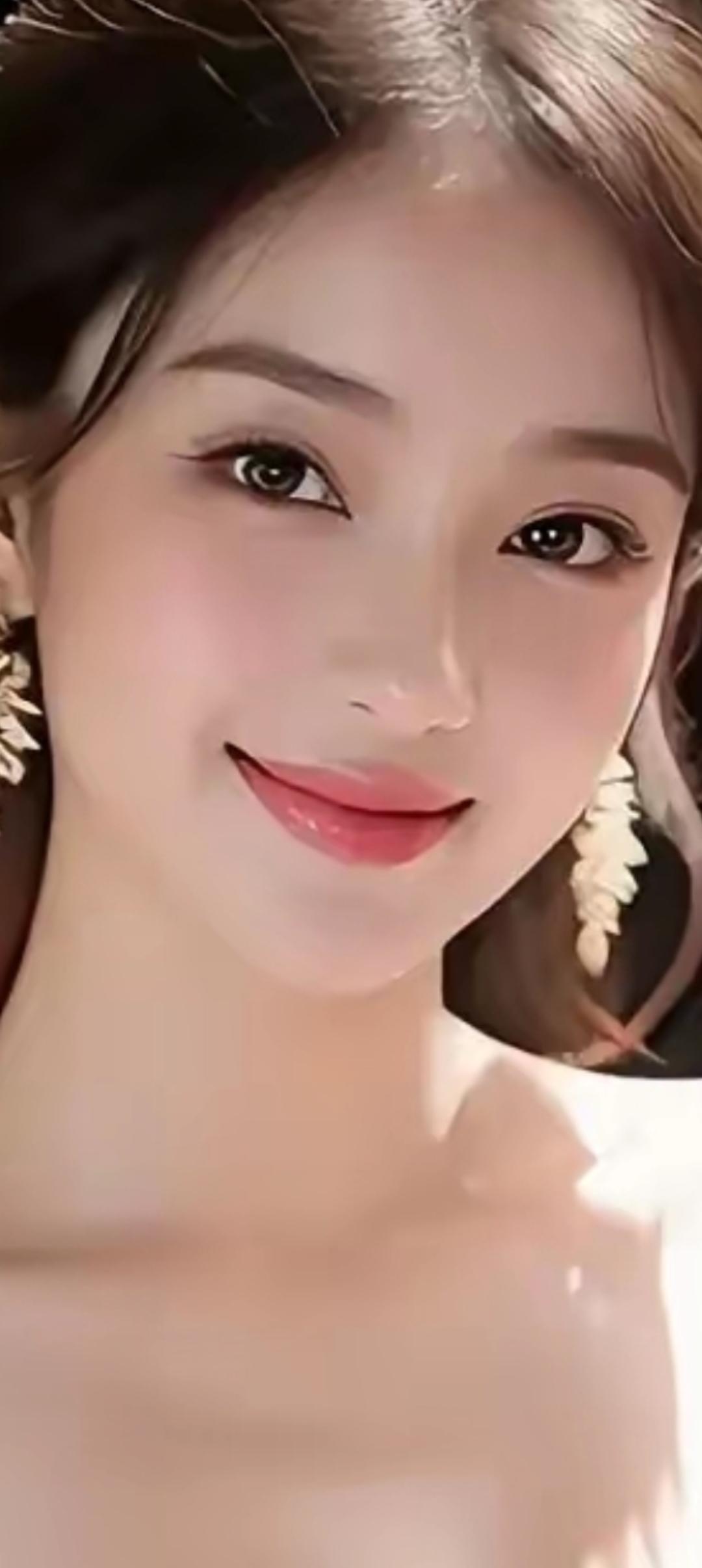 甜美笑容，温柔眼眸，自然妆容，清新自然，女神范儿十足！🌸💕