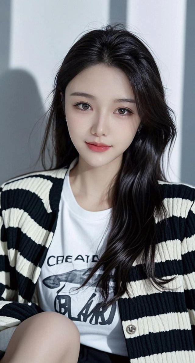 AI慵懒长发少女