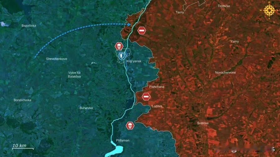 驻扎在库皮扬斯克的俄军曾两次试图通过输油管道渗透营救被困部队——这种战术曾让他们