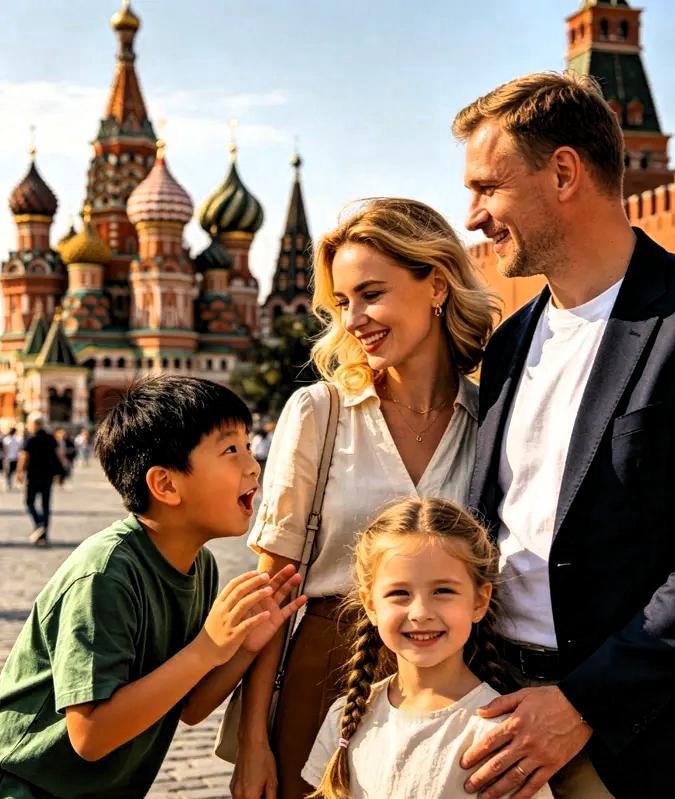 破防了！俄罗斯一家三口来中国旅游，当准备离开中国时，小男孩竟然偷偷找到海关人员，