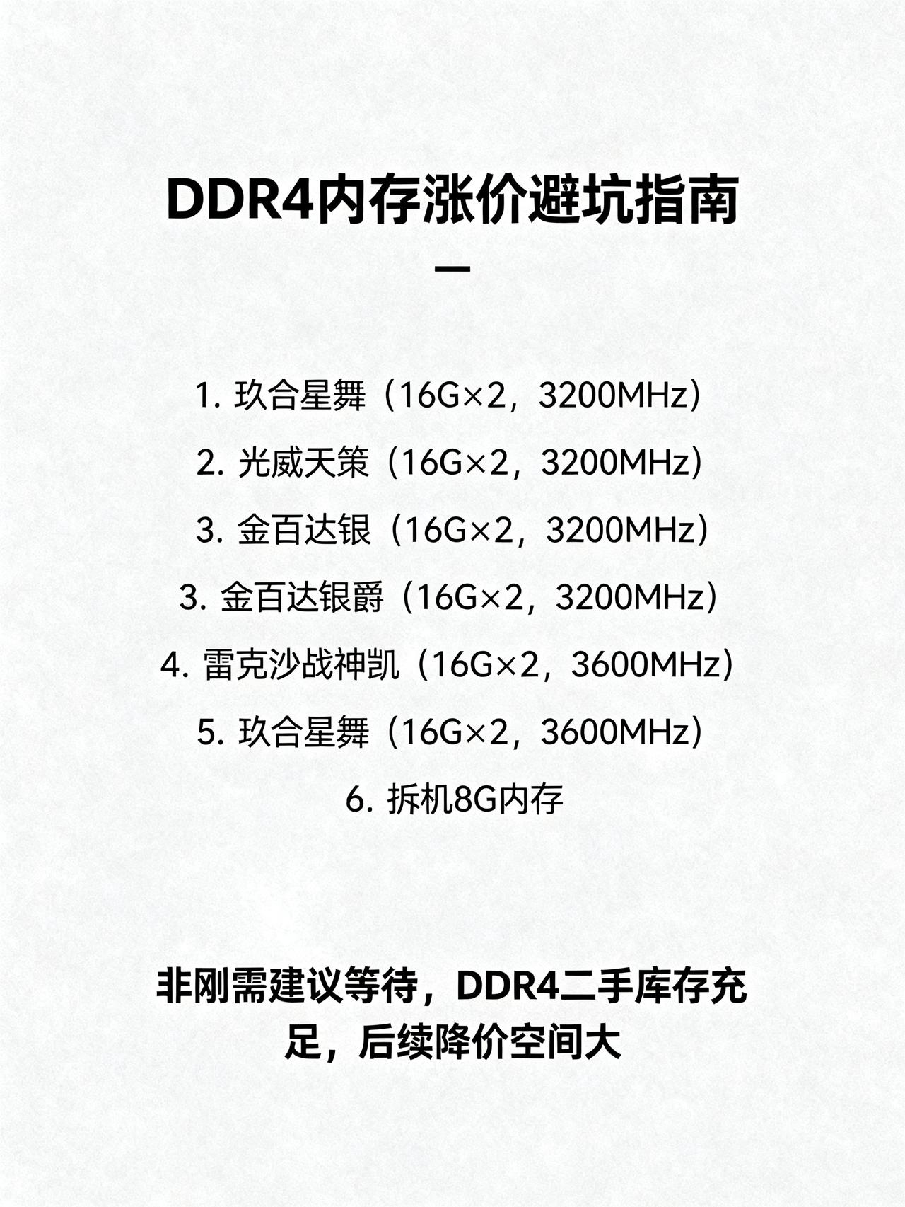 DDR4内存价格疯涨，部分型号涨幅超5倍，装机需谨慎最近打算装机、升级内存的朋