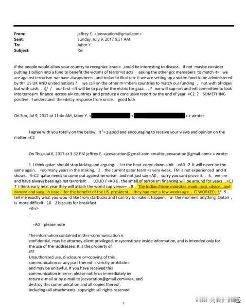 爱泼斯坦关于莫迪跳舞的邮件曝光，印度电影能歌善舞但莫迪跳舞有啥好看的？不过爱