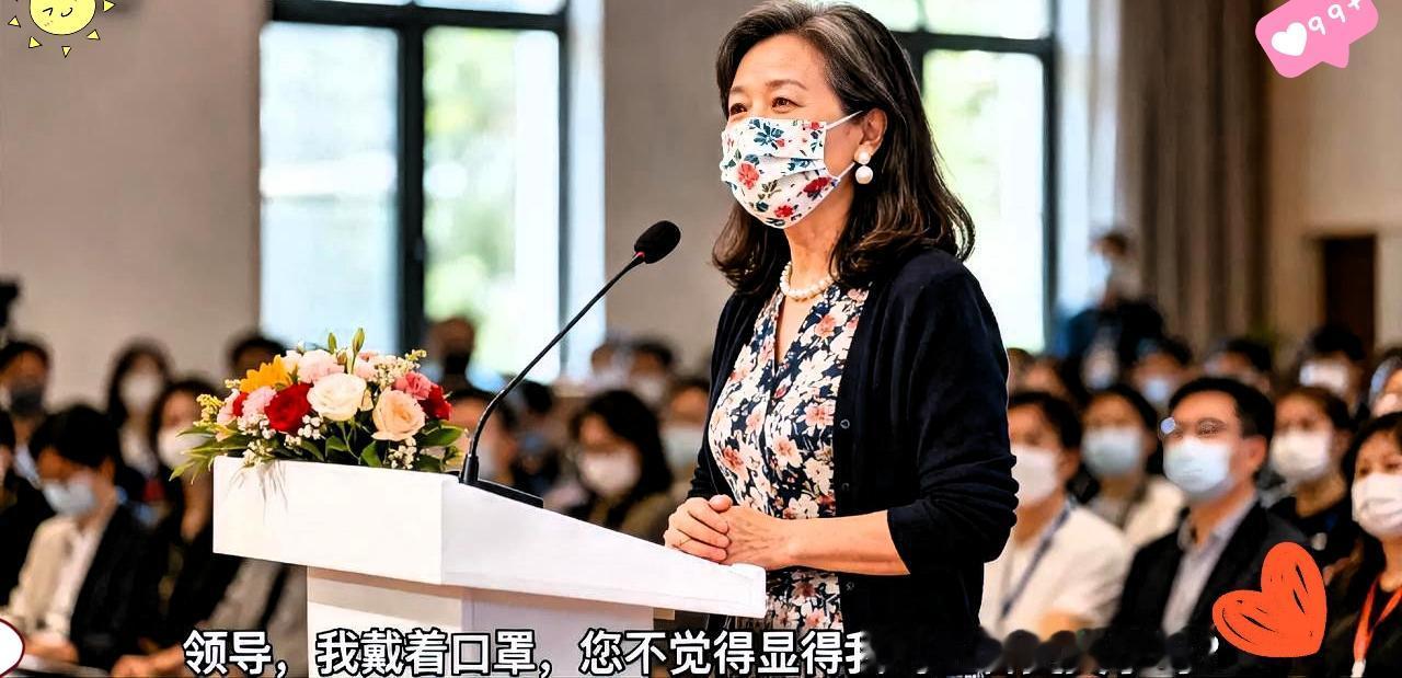 救命！快退休同事的发言，直接给职场上了最生动的一课！领导让摘口罩，她笑着回