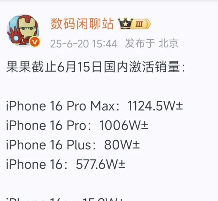 当激活量出来后，国产手机全体沉默iPhone16577.6万台iPh