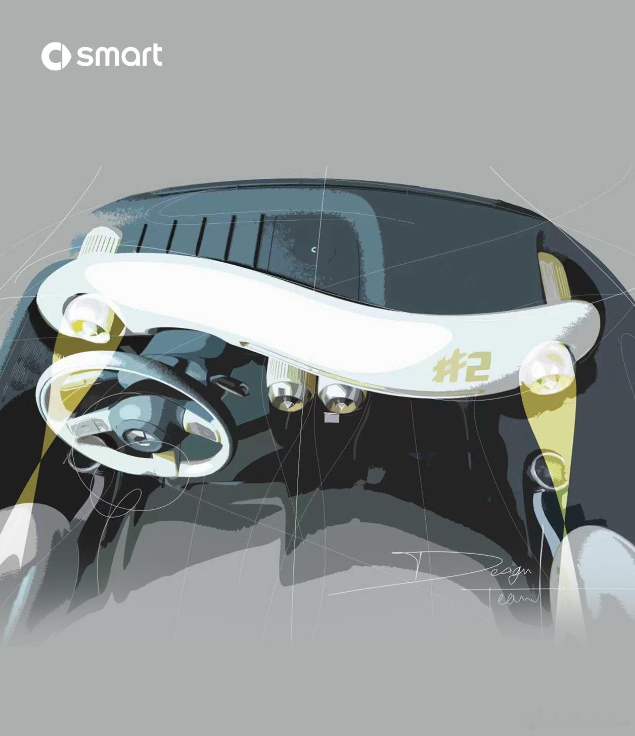 smart精灵2概念车的内饰细节来了用size来形容尺寸太贴切了，这台精灵2就是