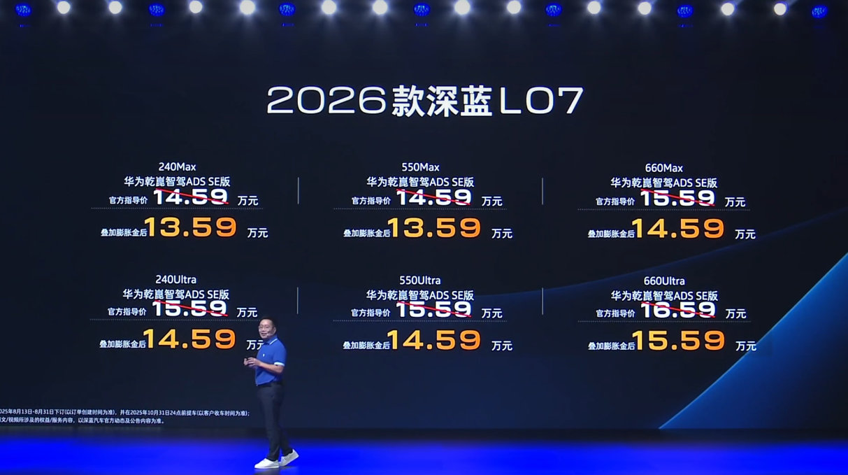 点评下新款深蓝L07，叠加膨胀金后，上市价格是13.59-15.59万元，够意思