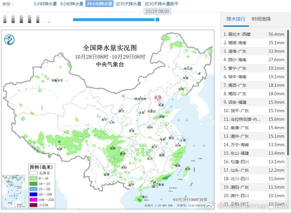【雨雪】昨天到今晨,降水分布还是比较零散,南方沿海、西南等地出现降水。西藏聂拉木