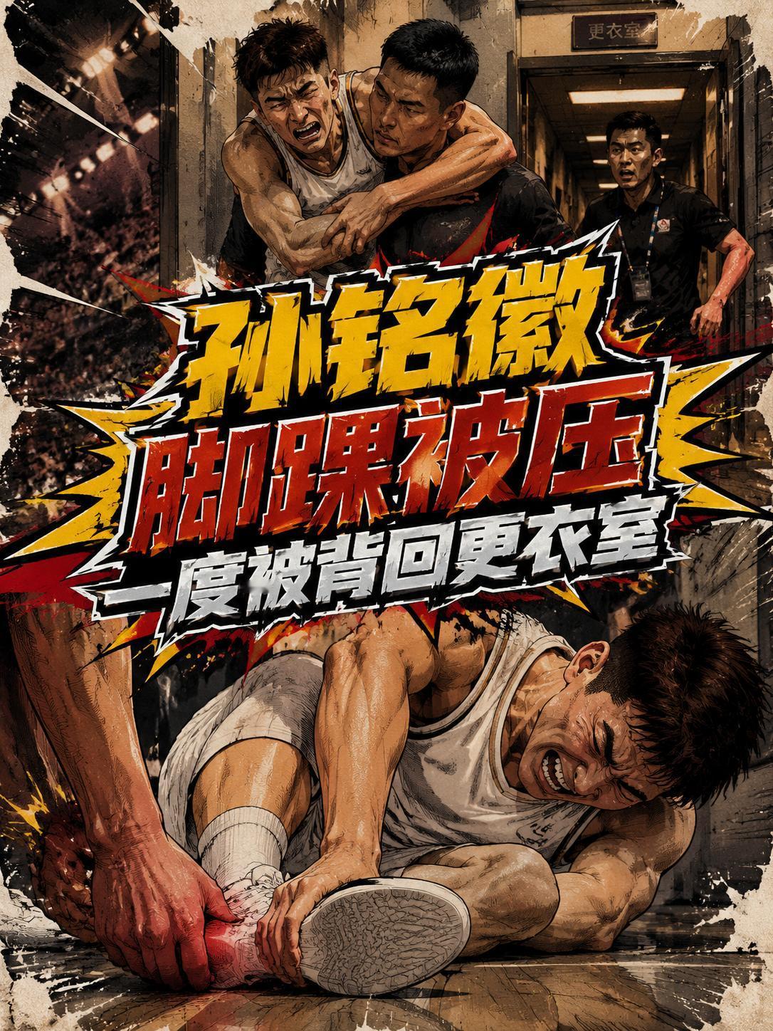赢了比分，吓坏球迷！孙铭徽第三节被托弗压到脚踝，一度被背回更衣室，广厦这赢球代价