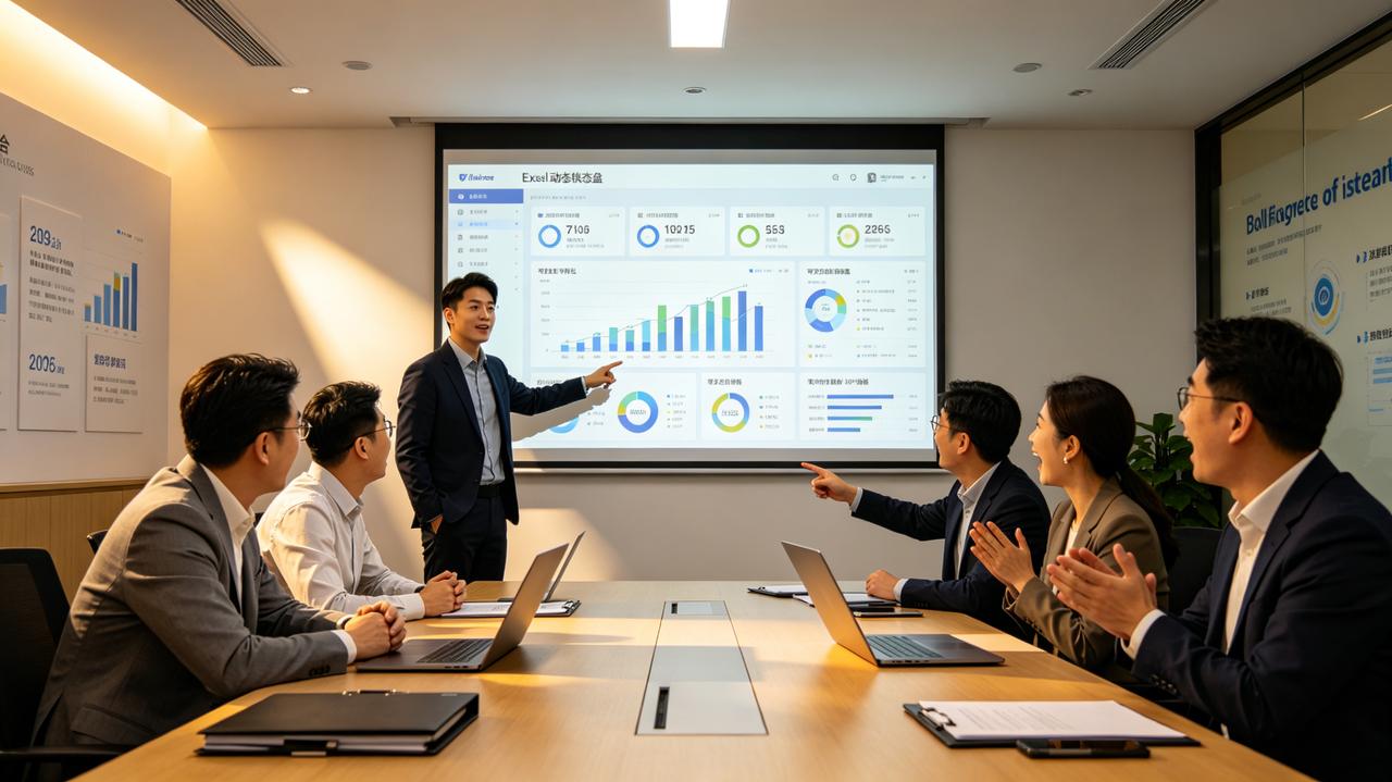 公司评“Excel高手”，小张自荐。他用数组公式做了个动态仪表盘，全场惊艳。但他