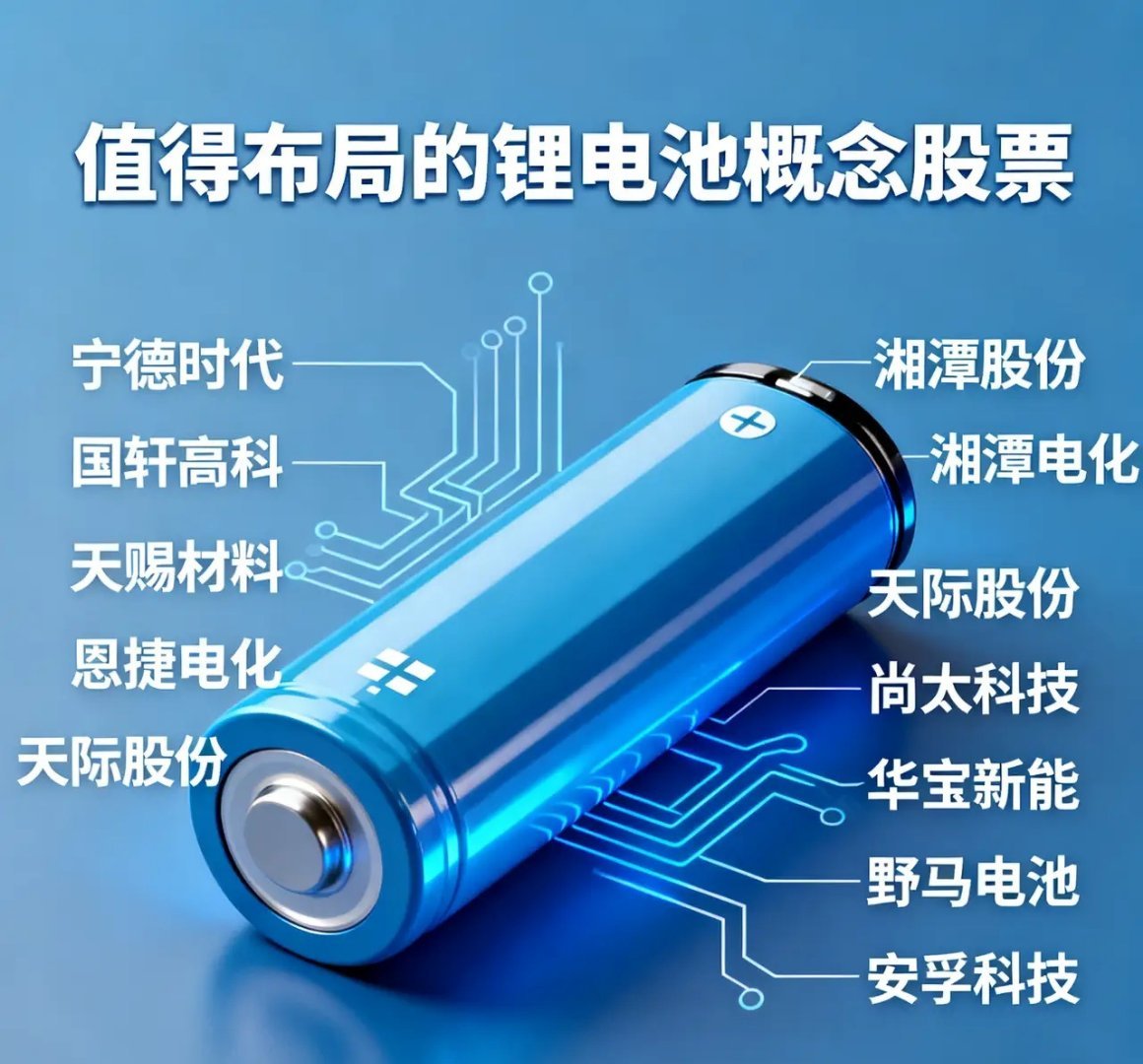 锂电池概念，具有较好布局价值的10支股票，具体分析如下：1.宁德时代：全球动力