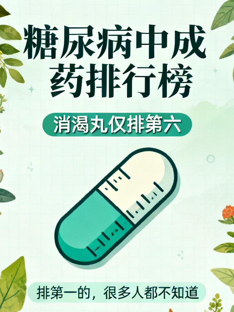 糖尿病中成药排行榜：消渴丸仅排第六，排第一的，很多人都不知道说到糖尿病中成药