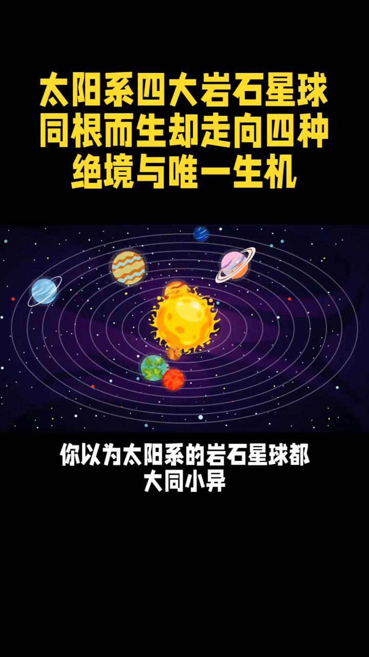 太阳系四大岩石星球，同根而生却走向四种绝境与唯一生机。太阳系四大岩石星球，同根