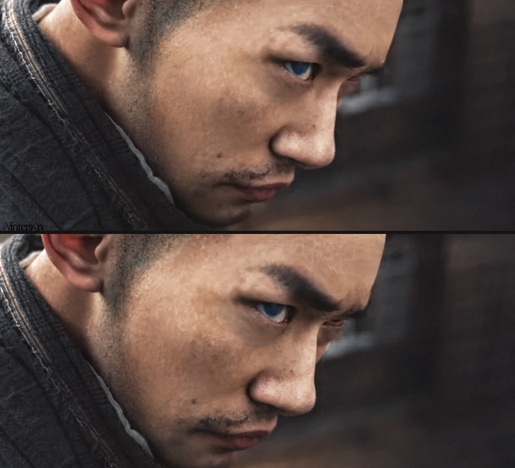 看看这个对比绝了易烊千玺.​​​