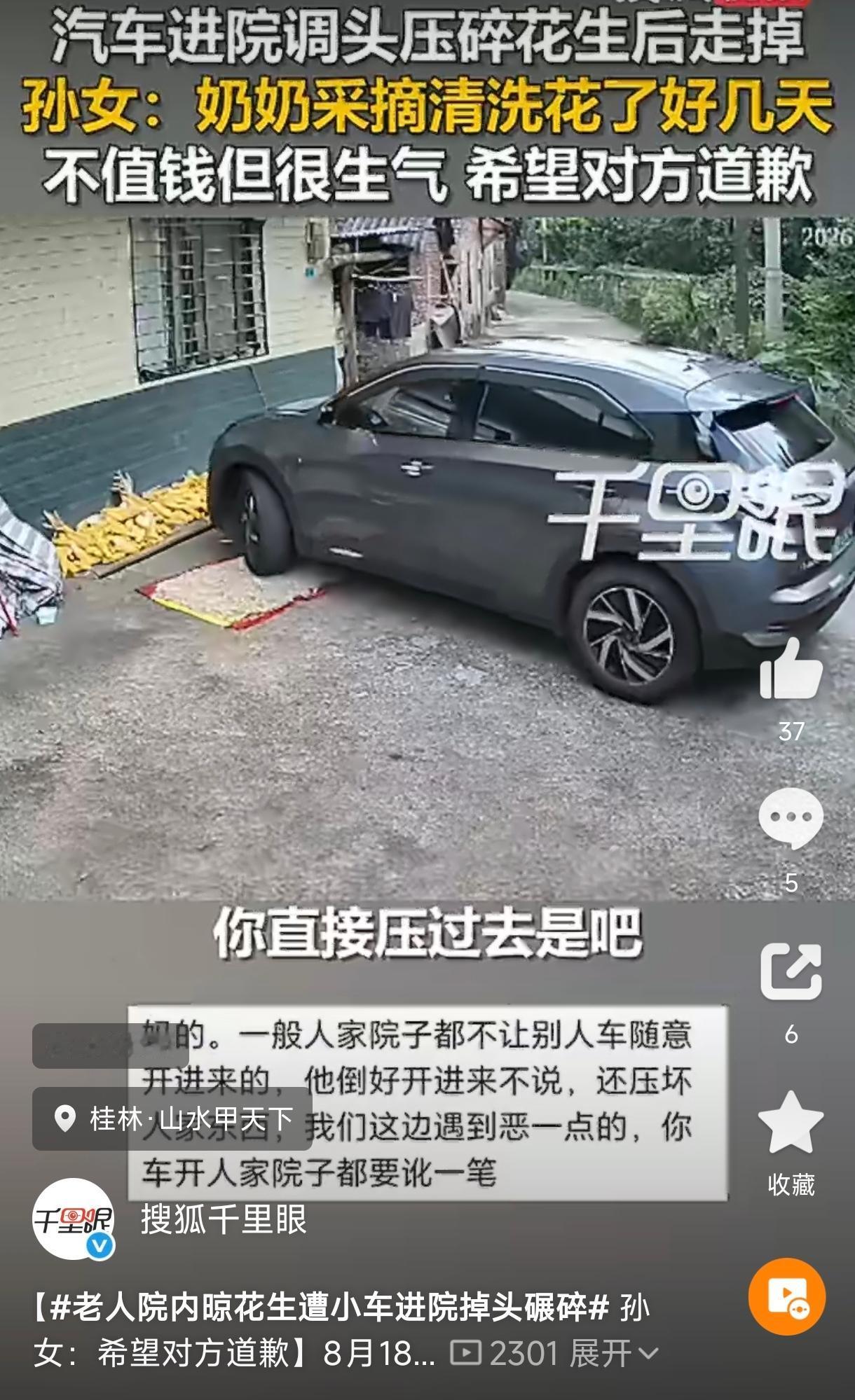 太缺德了！广西桂林，一女子的奶奶辛辛苦苦种了两块地的花生，好不容易摘完洗完，在家
